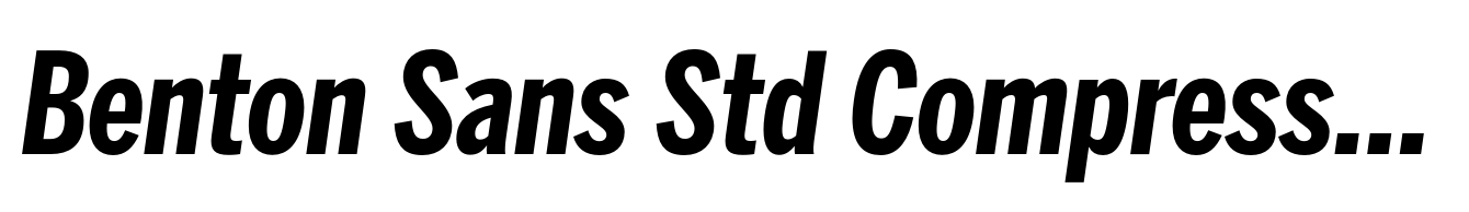 Benton Sans Std Compressed Bold Italic